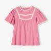 T-shirt Blouse Fille Détails Jour échelle Rose Bonbon - Vertbaudet