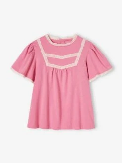 T-shirt Blouse Fille Détails Jour échelle Rose Bonbon - Vertbaudet
