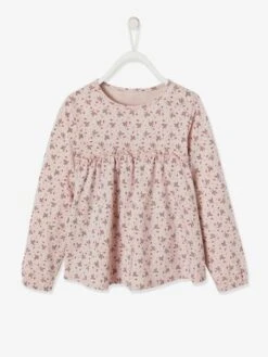 T-shirt Blouse Fille Imprimé Fleurs Encre Imprimé - Vertbaudet -Petite Modeuse t shirt blouse fille imprime fleurs 4