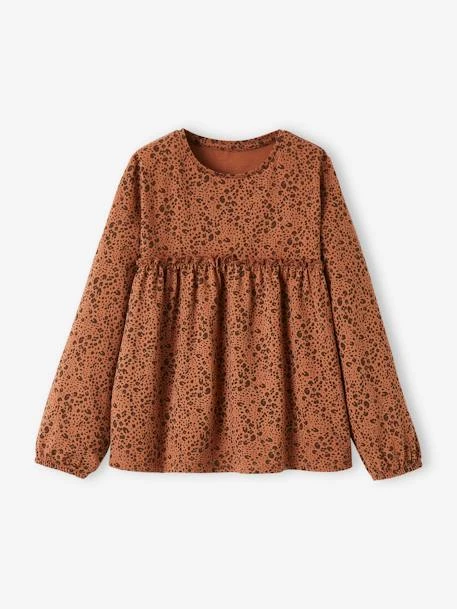 T-shirt Blouse Imprimé Fille Marron Foncé - Vertbaudet 5 T-shirt Blouse Imprimé Fille Marron Foncé - Vertbaudet – Image 5