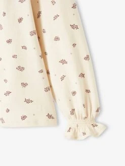 T-shirt Blouse Volanté Imprimé Fleurs Fille Rose Aop - 11-0603 Tcx - Vertbaudet -Petite Modeuse t shirt blouse volante imprime fleurs fille 5