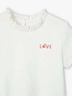 T-shirt Col En Broderie Anglaise Personnalisable Fille Manches Courtes Marine - Vertbaudet -Petite Modeuse t shirt col en broderie anglaise personnalisable fille manches courtes 3