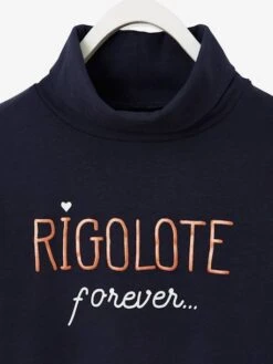 T-shirt Col Roulé Fille Motif Irisé Bleu - Vertbaudet -Petite Modeuse t shirt col roule fille motif irise 2