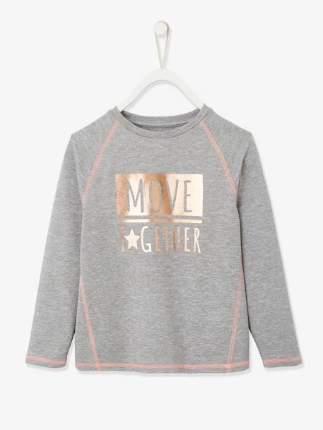 T-shirt De Sport "Move Together" Fille Inscription Irisée Gris Chiné - Vertbaudet 1 T-shirt De Sport "Move Together" Fille Inscription Irisée Gris Chiné - Vertbaudet
