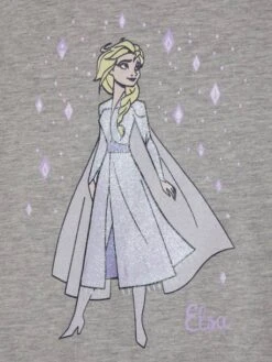 T-shirt Fille à Volants Disney Reine Des Neiges® Gris Chiné - Reine Des Neiges -Petite Modeuse t shirt fille a volants disney reine des neiges 2