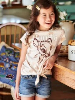 T-shirt Fille Manches Courtes Disney® Bambi Beige Chiné - Disney