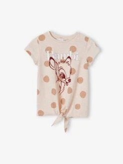 T-shirt Fille Manches Courtes Disney® Bambi Beige Chiné - Disney -Petite Modeuse t shirt fille manches courtes disney bambi 3