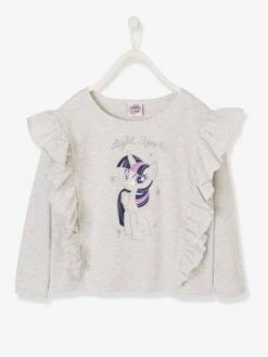 T-shirt Fille Manches Longues My Little Pony® à Paillettes Gris Chiné - My Little Pony