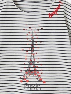 T-shirt Fille Motif City Détails Fantaisie Ivoire Imprimé - Vertbaudet -Petite Modeuse t shirt fille motif city details fantaisie 5