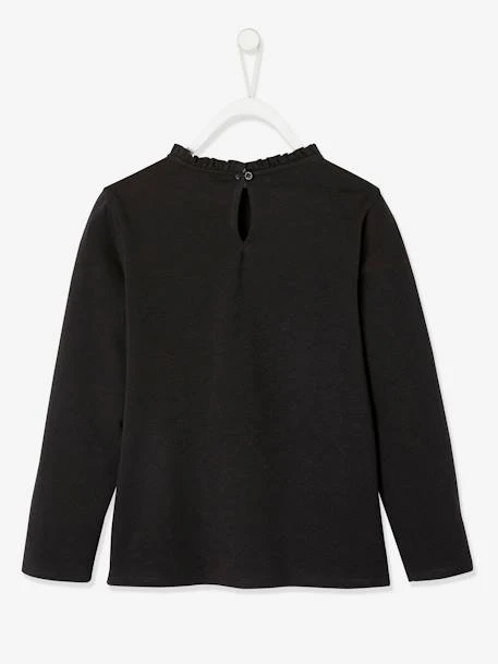 T-shirt Fille Motif Fantaisie Détails Frisou Gris Foncé - Vertbaudet 2 T-shirt Fille Motif Fantaisie Détails Frisou Gris Foncé - Vertbaudet – Image 2