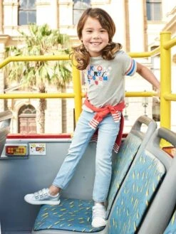 T-shirt Fille Motif Graphique Irisé Gris Chiné - Vertbaudet -Petite Modeuse t shirt fille motif graphique irise 3