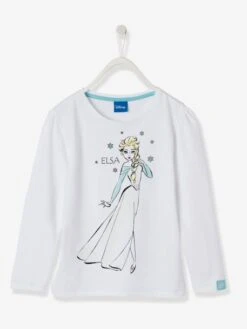 T-shirt Fille Reine Des Neiges® à Motif Magique Blanc - Reine Des Neiges
