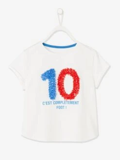 T-shirt Foot Fille Motif Froufrou Fantaisie Blanc - Vertbaudet