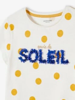 T-shirt Imprimé Animation Frizou Fille écru - Vertbaudet -Petite Modeuse t shirt imprime animation frizou fille 3