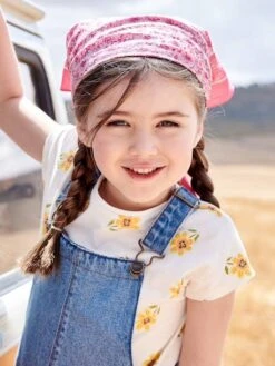 T-shirt Imprimé Fille Avec Noeud Fantaisie Kaki - Vertbaudet -Petite Modeuse t shirt imprime fille avec noeud fantaisie 5