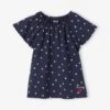 T-shirt Imprimé Manches Papillon Fille Bleu Ciel - Vertbaudet