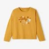 T-shirt "lucky" Détails Irisés Et Flocage Velours Fille Marron Clair - Vertbaudet