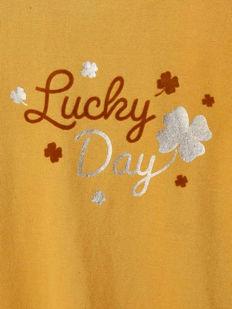 T-shirt "lucky" Détails Irisés Et Flocage Velours Fille Marron Clair - Vertbaudet 3 T-shirt "lucky" Détails Irisés Et Flocage Velours Fille Marron Clair - Vertbaudet – Image 3