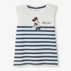 T-shirt Manches Courtes Disney® Minnie Fille Blanc Rayé - Minnie