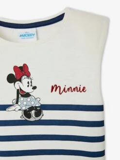 T-shirt Manches Courtes Disney® Minnie Fille Blanc Rayé - Minnie -Petite Modeuse t shirt manches courtes disney minnie fille 2