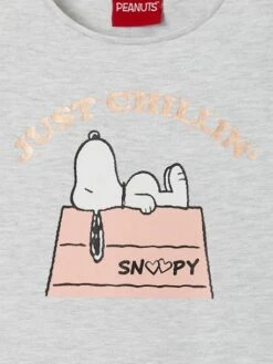 T-shirt Manches Courtes Snoopy Peanuts® Fille Gris - Snoopy -Petite Modeuse t shirt manches courtes snoopy peanuts fille 2