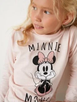 T-shirt Manches Longues Disney® Minnie Fille Rose Avec Anime - Minnie