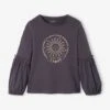 T-shirt Motif Attrape-rêve Irisé Fille Manches Bouffantes Fantaisie Gris - Vertbaudet