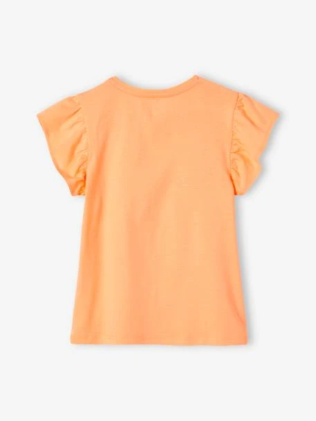 T-shirt Motif Fleurs 3D Fille Manches Courtes Volantées Orange - Vertbaudet 2 T-shirt Motif Fleurs 3D Fille Manches Courtes Volantées Orange - Vertbaudet – Image 2