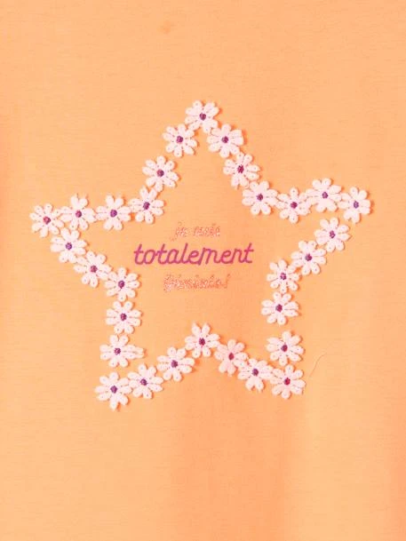 T-shirt Motif Fleurs 3D Fille Manches Courtes Volantées Orange - Vertbaudet 3 T-shirt Motif Fleurs 3D Fille Manches Courtes Volantées Orange - Vertbaudet – Image 3