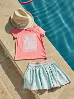 T-shirt "pool Party" En Sequins Réversibles Fille Rose - Vertbaudet -Petite Modeuse t shirt pool party en sequins reversibles fille 2