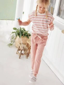 T-shirt Rayé Personnalisable Fille Rayé Vert - Vertbaudet -Petite Modeuse t shirt raye personnalisable fille 4