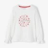 T-shirt Romantique Animation En Relief Et Détails Irisés Fille Blanc - Vertbaudet