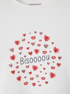 T-shirt Romantique Animation En Relief Et Détails Irisés Fille Blanc - Vertbaudet 8 T-shirt Romantique Animation En Relief Et Détails Irisés Fille Blanc - Vertbaudet -Petite Modeuse t shirt romantique animation en relief et details irises fille 2