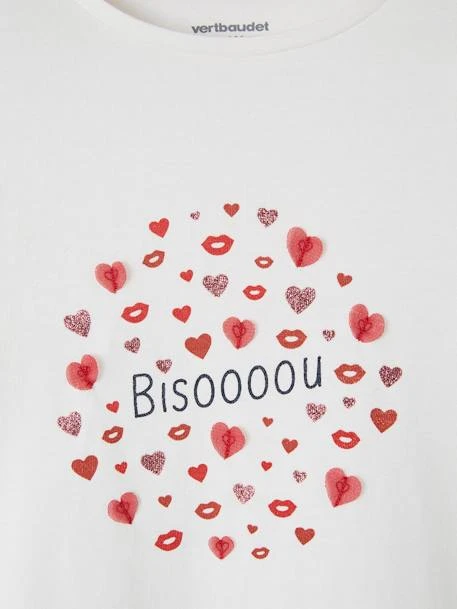 T-shirt Romantique Animation En Relief Et Détails Irisés Fille Blanc - Vertbaudet 3 T-shirt Romantique Animation En Relief Et Détails Irisés Fille Blanc - Vertbaudet – Image 3