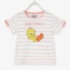 T-shirt Titi® Fille Rose Tendre Rayé - Looney Tunes