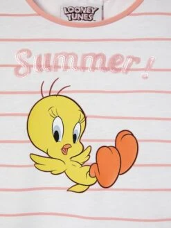 T-shirt Titi® Fille Rose Tendre Rayé - Looney Tunes -Petite Modeuse t shirt titi fille 2