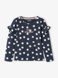 Tee-shirt à Message Manches Volantées Fille Blanc Rayé - Vertbaudet 10 Tee-shirt à Message Manches Volantées Fille Blanc Rayé - Vertbaudet -Petite Modeuse tee shirt a message manches volantees fille 4