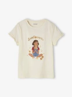 Tee-shirt égérie Fille Manches Courtes Volantées Ivoire - Vertbaudet -Petite Modeuse tee shirt egerie fille manches courtes volantees 4