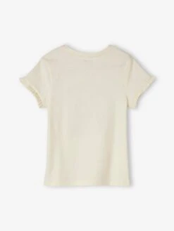 Tee-shirt égérie Fille Manches Courtes Volantées Ivoire - Vertbaudet -Petite Modeuse tee shirt egerie fille manches courtes volantees 5