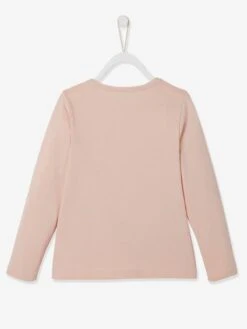 Tee-shirt Girly Détails Irisés Et Noeud Fantaisie Fille Rose Pâle - Vertbaudet -Petite Modeuse tee shirt girly details irises et noeud fantaisie fille 5