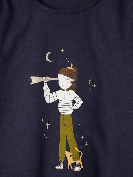 Tee-shirt Grily Fille Détails Irisés. Bleu Marine - Vertbaudet 6 Tee-shirt Grily Fille Détails Irisés. Bleu Marine - Vertbaudet – Image 6
