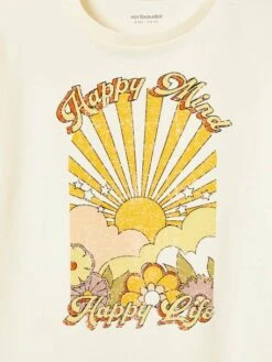 Tee-shirt "happy Life" Fille écru - Vertbaudet 5 Tee-shirt "happy Life" Fille écru - Vertbaudet -Petite Modeuse tee shirt happy life fille 2