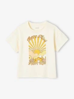 Tee-shirt "happy Life" Fille écru - Vertbaudet