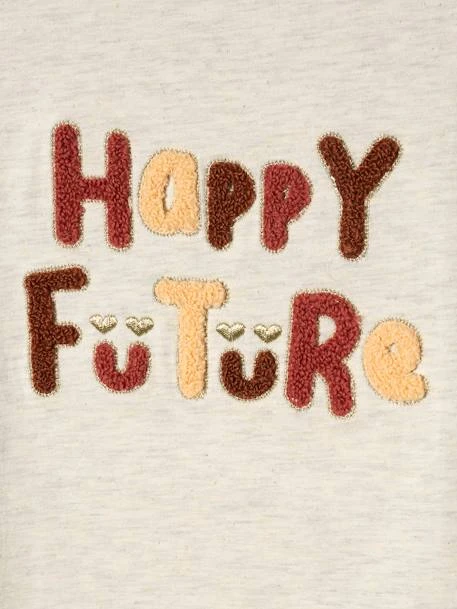 Tee-shirt Message En Bouclettes Fille Blanc - Vertbaudet 3 Tee-shirt Message En Bouclettes Fille Blanc - Vertbaudet – Image 3