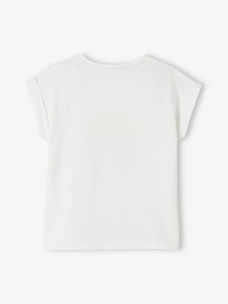 Tee-shirt Motif Coquillage Irisé Fille. Blanc - Vertbaudet 2 Tee-shirt Motif Coquillage Irisé Fille. Blanc - Vertbaudet – Image 2