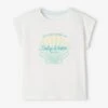 Tee-shirt Motif Coquillage Irisé Fille. Blanc - Vertbaudet