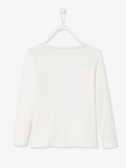 Tee-shirt Motif Fjord Fille Détails Sequins Ivoire - Vertbaudet -Petite Modeuse tee shirt motif fjord fille details sequins 2