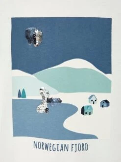 Tee-shirt Motif Fjord Fille Détails Sequins Ivoire - Vertbaudet -Petite Modeuse tee shirt motif fjord fille details sequins 3