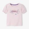 Tee-shirt Motif Irisé Fille Lilas - Vertbaudet