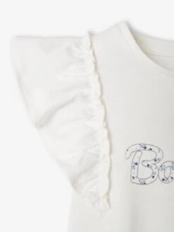 Tee-shirt Volanté Fille. écru - Vertbaudet -Petite Modeuse tee shirt volante fille 2